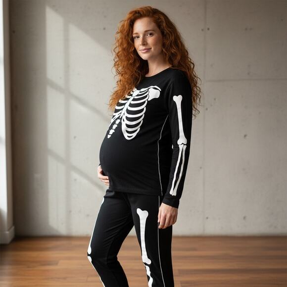 Peaberry Tops - Peaberry Maternity Skeleton Halloween Outfit Costume Stretchy Size Large